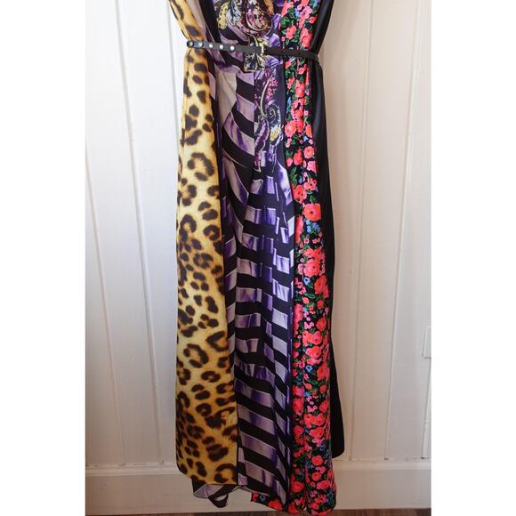 Vintage Marc Jacobs Runway Photographic Stripe Midi Dress 4 Y2K Floral Leopard - Picture 5 of 14